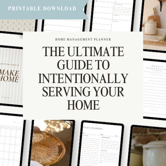 Printable Homemaking Planner: Household Management, Cleaning, Meal Planning (PDF)