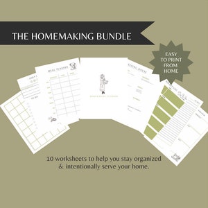 Printable homemaking planner | PDF household planner | housekeeping planner | homemaker | grocery shopping list | printable meal planner