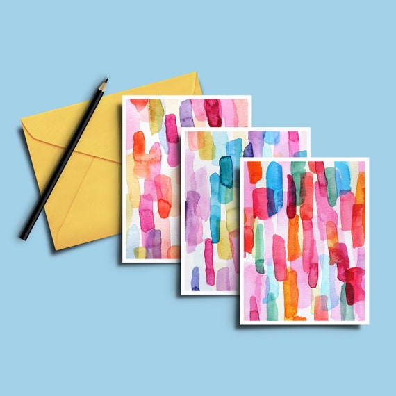 Vibrant Blank card. Colorful art card