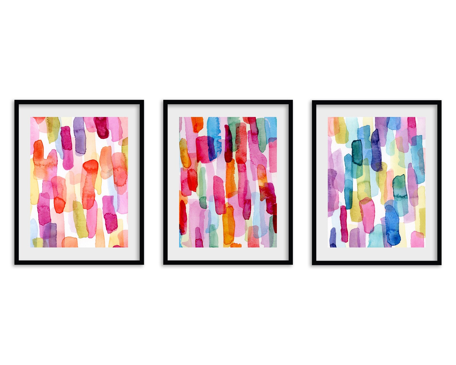 Bright Watercolor Prints Colorful Wall Art Printable Etsy