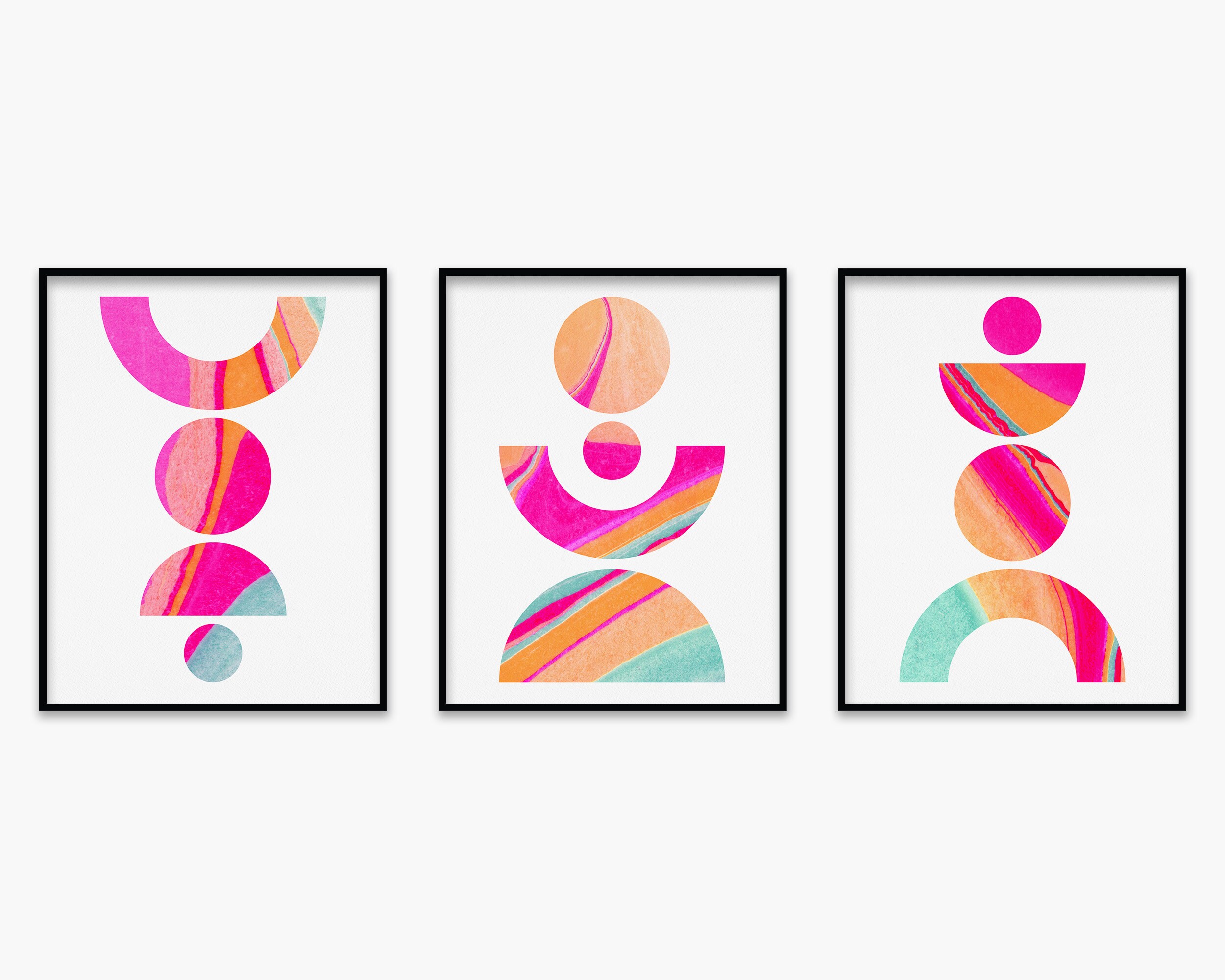 Colorful Wall Art Bright Abstract Art Prints Vibrant Etsy