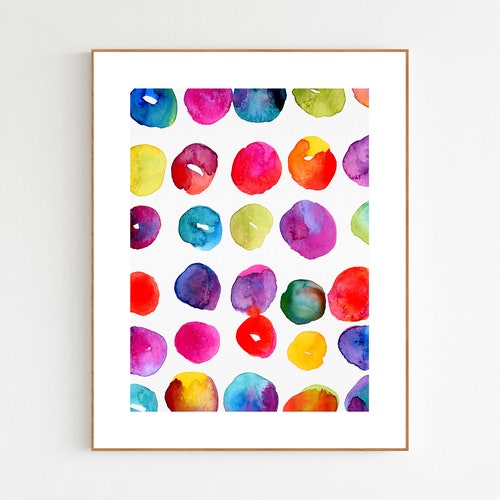 Bright Wall Art Vibrant Watercolor Art Print Colorful Etsy