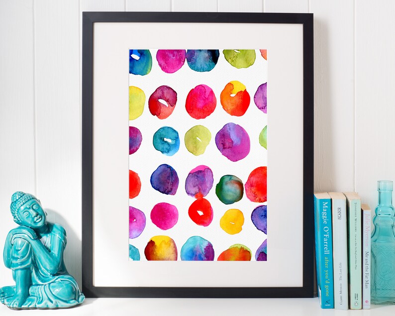 Bright Wall Art Vibrant Watercolor Art Print Colorful Etsy