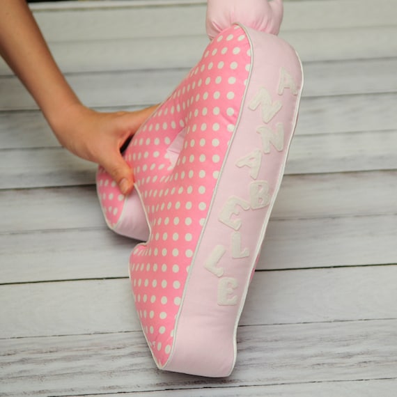 Pink sign cot decor Letter pillow A Pink sign cot decor Letter pillow A