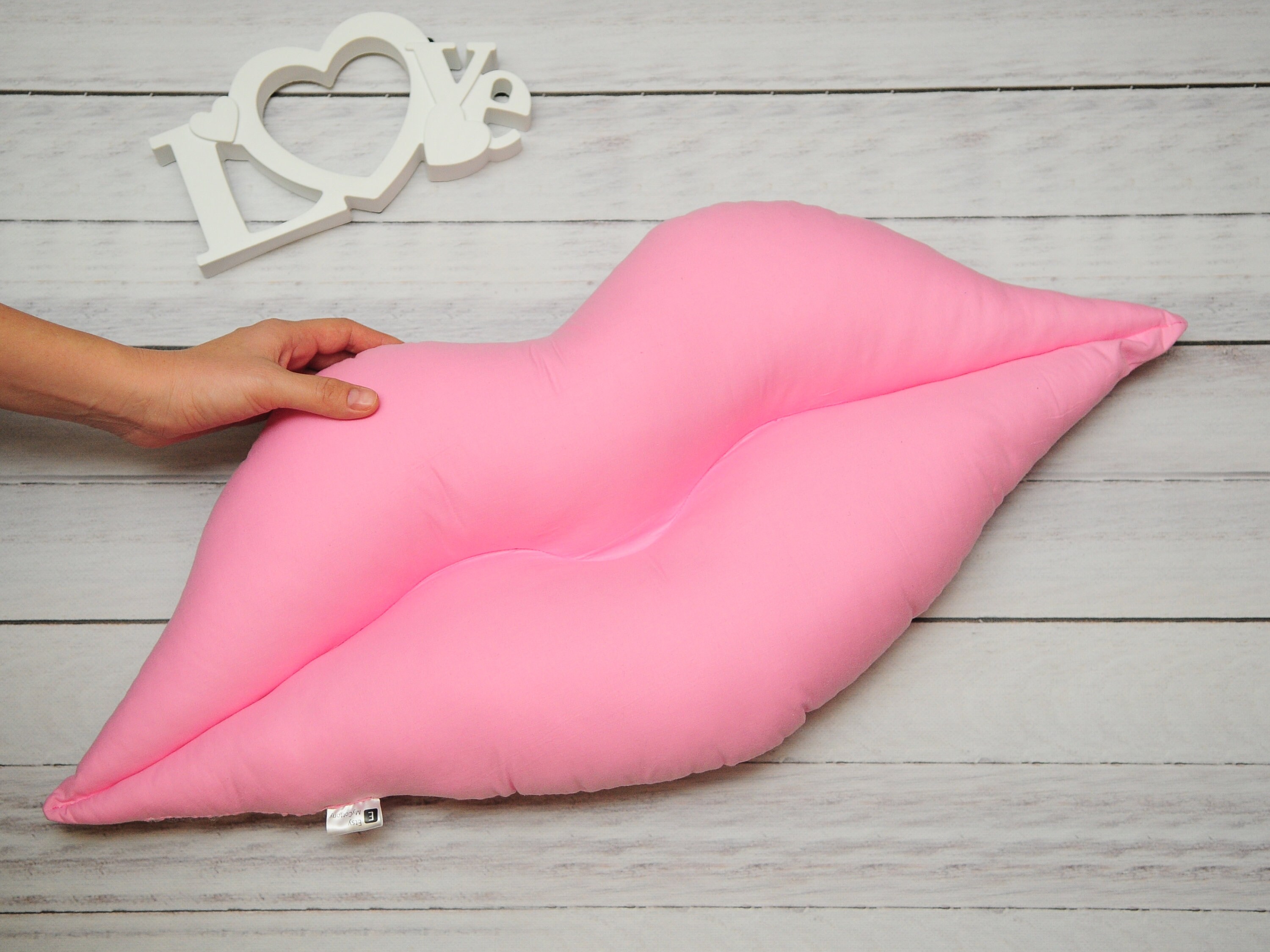 Lips pillow oversize love pillow handmade kiss pillow girly Etsy