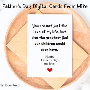 Father's Day Card From Wife, Printable, Gift For Husband, Husband, Digital, Instant Downloadable Card, PDF, Card for Dad, Card for husband
