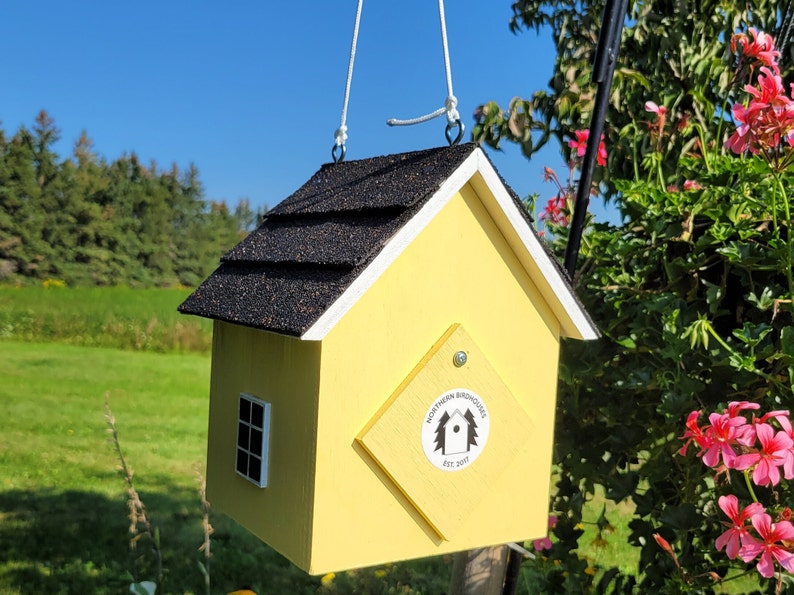 Hanging Birdhouse, Handmade Bird House, Outdoor Wood Birdhouse, Functional Birdhouse, Unique Birdhouse, Country Birdhouse image 3