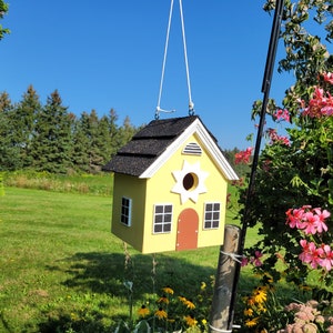 Hanging Birdhouse, Handmade Bird House, Outdoor Wood Birdhouse, Functional Birdhouse, Unique Birdhouse, Country Birdhouse image 4