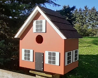 Cottage Birdhouse, Outdoor Birdhouse, Functional Birdhouse, Unique Birdhouse, Handmade Birdhouse, Wood Birdhouse