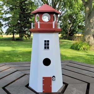 Lighthouse Birdhouse, Nautical Birdhouse, Cottage Birdhouse, Outdoor Garden Decor, Handmade Birdhouse, Light House Birdhouse, Peggy&#39;s Cove