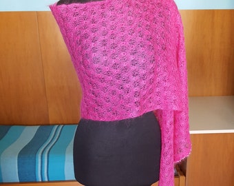 Daisy hot pink stole with beads