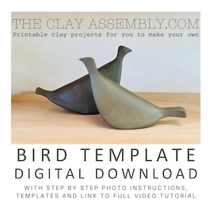 Plantilla para crear figuras de pájaros con losas de cerámica: Proyecto de artesanía en cerámica (Descarga digital)