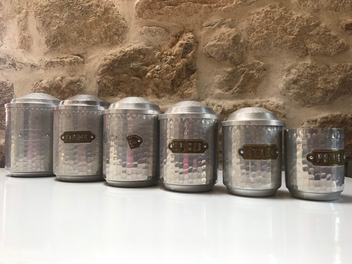 Silber Metall FranzösischEr Küchenkanister Set französische | Etsy