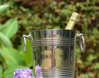 Seau à Champagne Wiskemann Métal Argenté - Made In France 1950 - Vintage