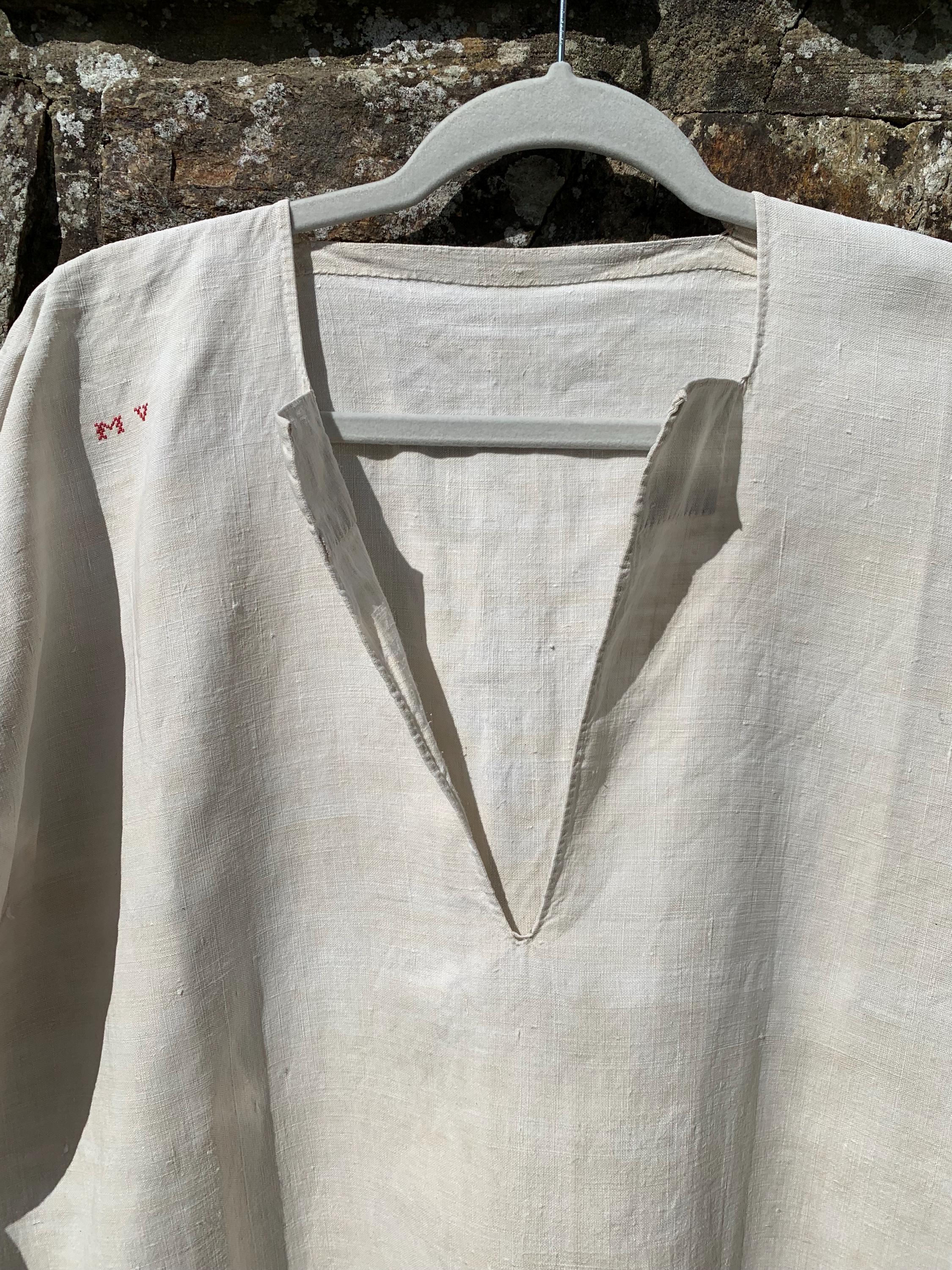 Vintage 1910s Antique French Linen Smock Long Shirt - Etsy