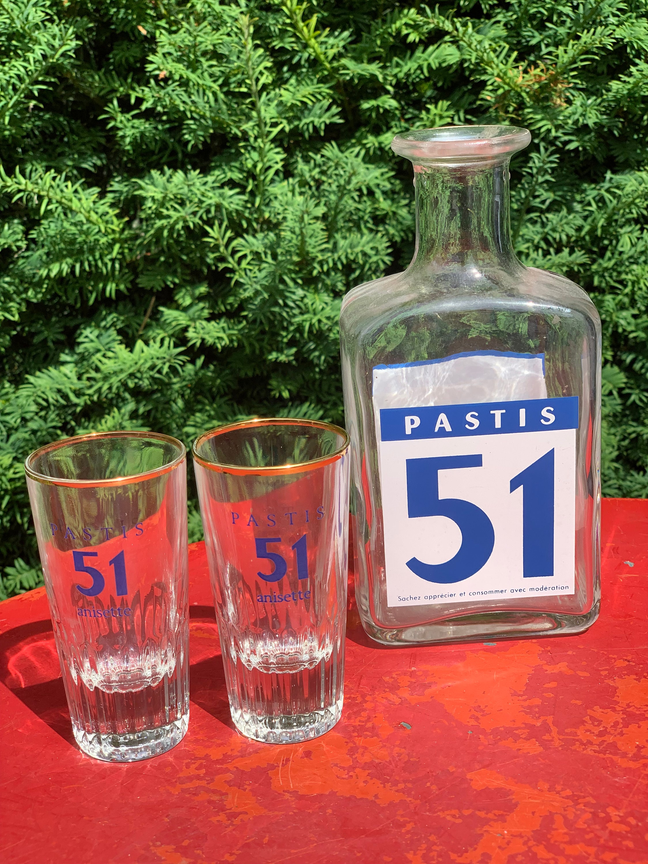 French Vintage 1980s 51 Pastis Water Glass Carafe, Retro Ricard Pernod  Aperitif Drinks Accessory from France, Parisian Flea Market Decor