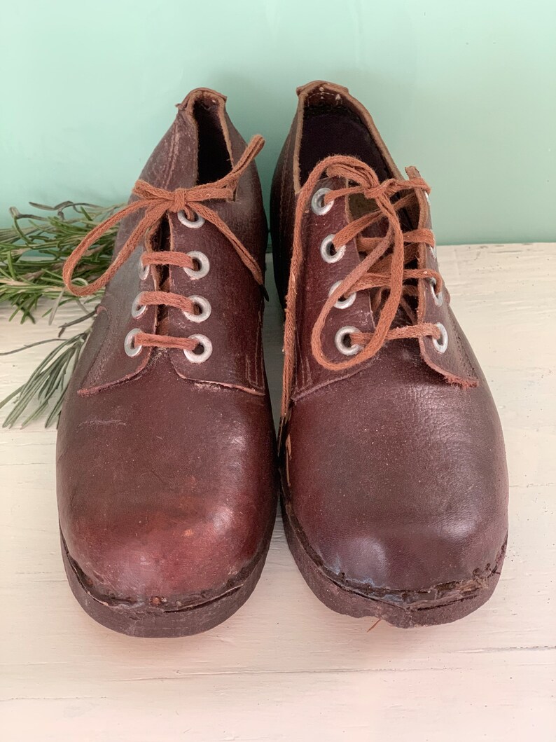 Antique French Childrens Overshoes Boots Church Clogs image 5