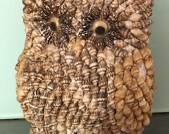 Tramp Art Owl in Shells