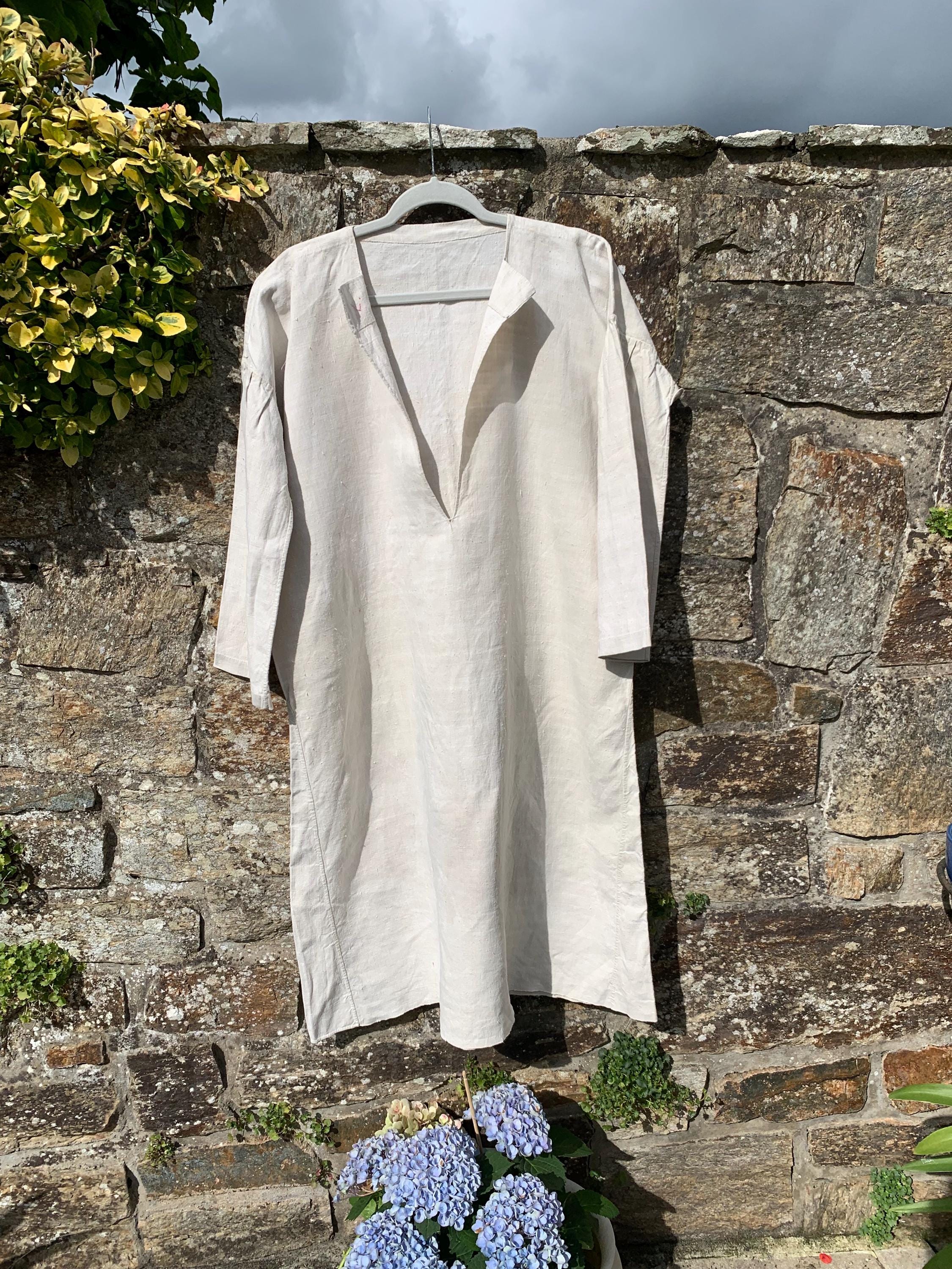 トップス 10s 20s Antique Farmer's Linen Smock French Linen Smock Farmer, Peasant, Re-enactments , Vintage