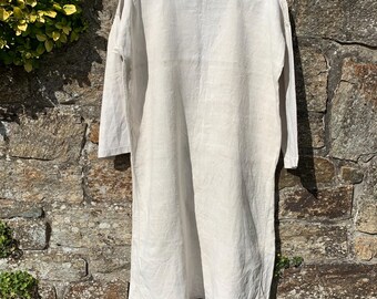トップス 10s 20s Antique Farmer's Linen Smock Antique French Linen Shirt Farmers Shirt Artist Smock