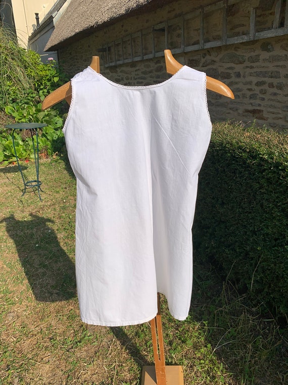 Antique French Cotton Slip Undergarment Re-enactm… - image 5