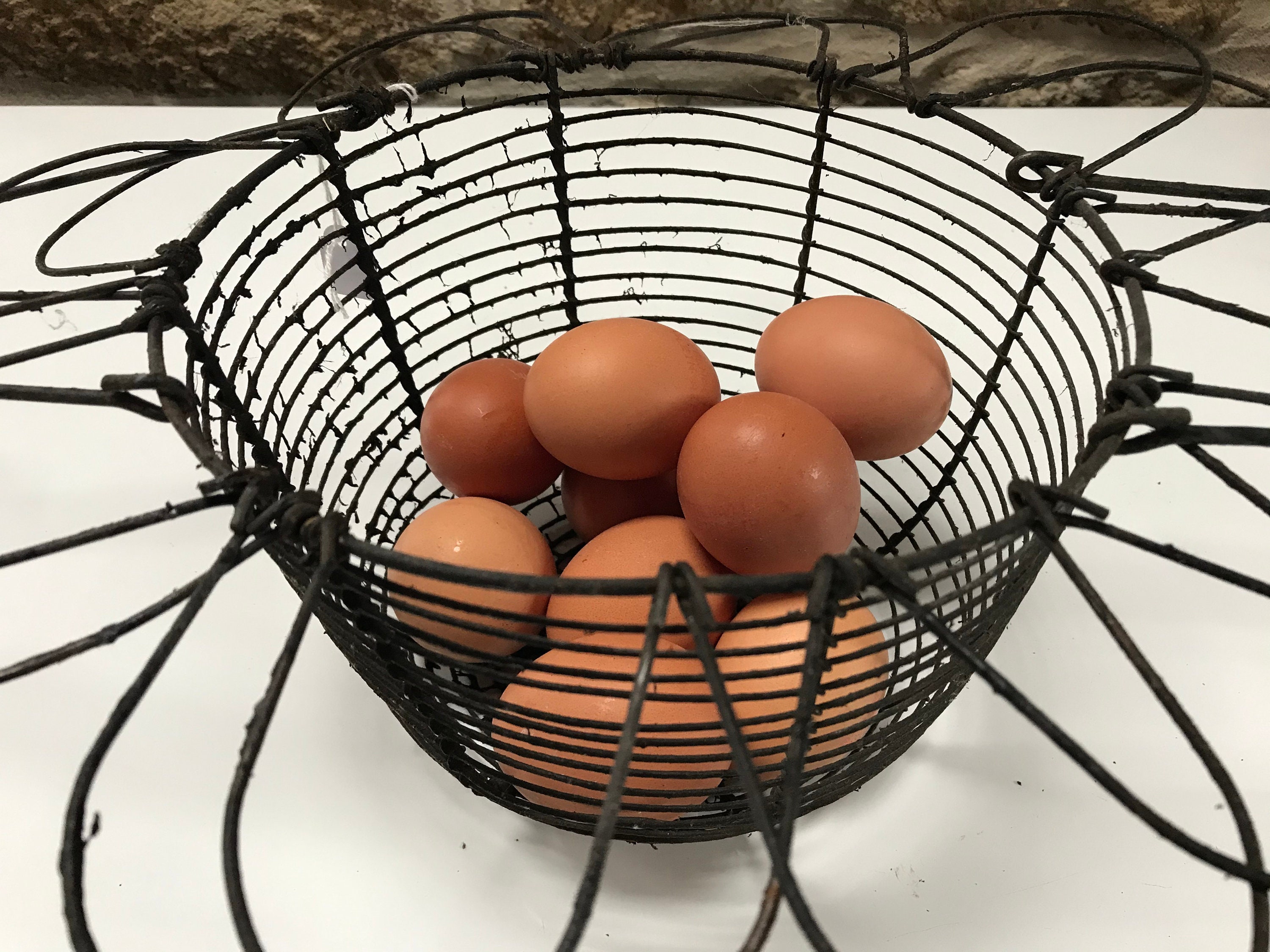 Egg Collection Basket Panier French Vintage Wire Storage Etsy