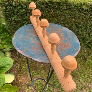 Faux Bamboo Mushroom Coat Hooks, Vintage French Hooks ,Wooden Coat Rack , Home Decor