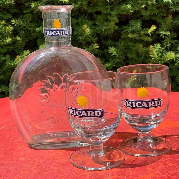 Ricard Water Carafe Glasses Set or Glasses alone Pastis Aperitifs