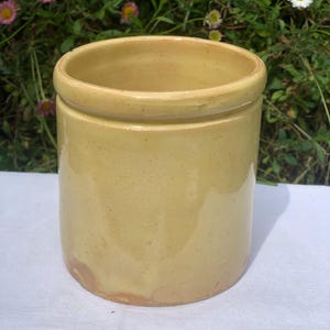 Antique Stoneware Pot Yellow Glaze (Bowl is listed separately)