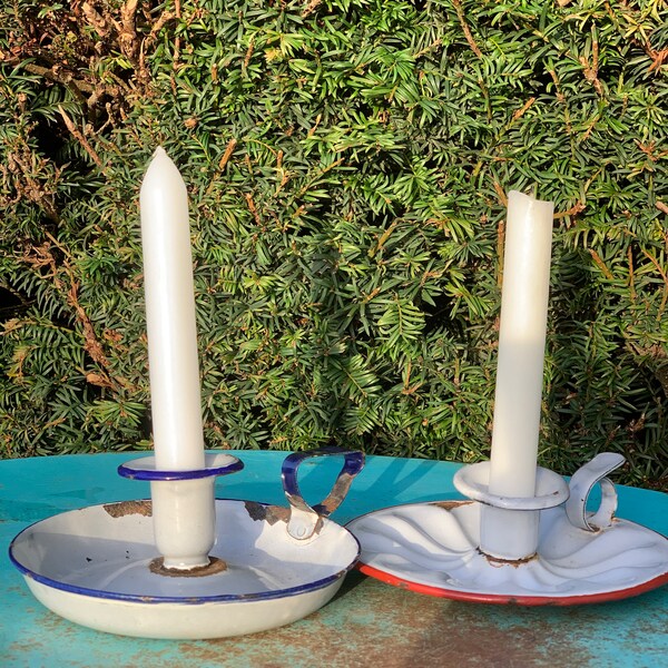 Vintage Enamel Candle Holder Etsy UK