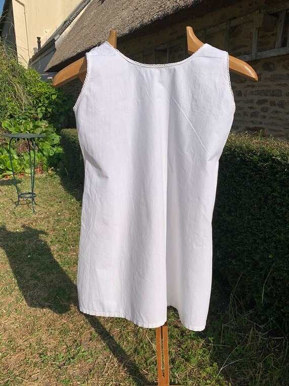 Antique French Cotton Slip Undergarment Re-enactm… - image 6