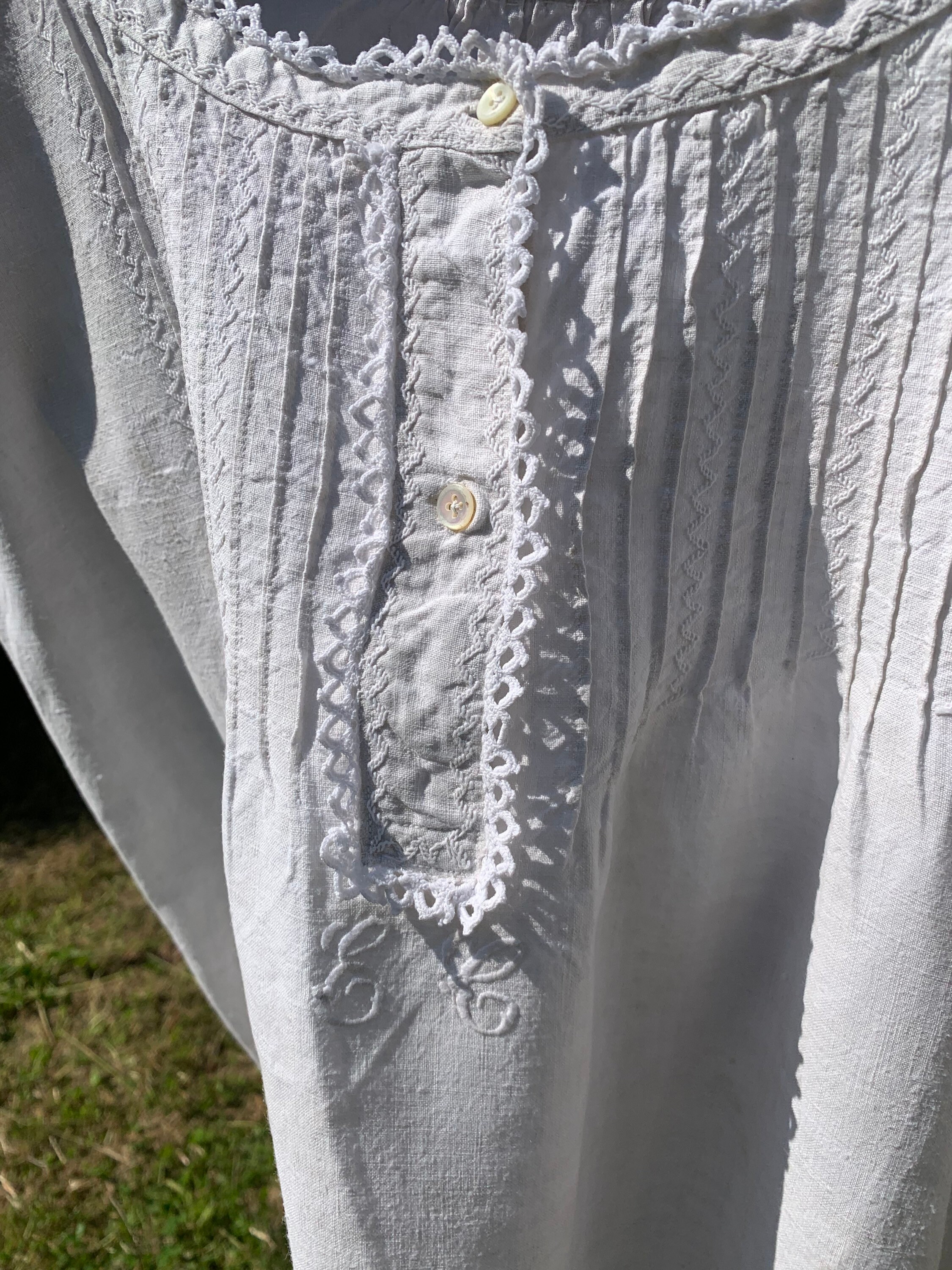 Antique French Linen Smock French Farmer, Peasant, Re