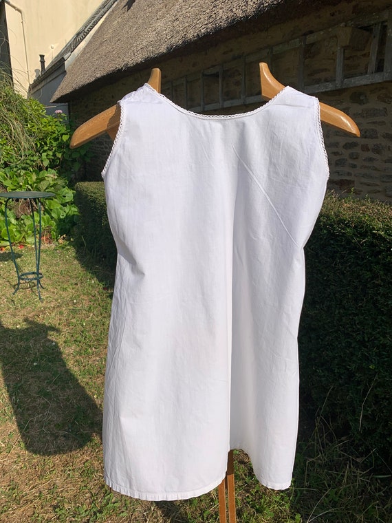Antique French Cotton Slip Undergarment Re-enactm… - image 4