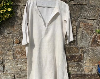 French Linen Smock Farmer Peasant, Re-enactments , Vintage