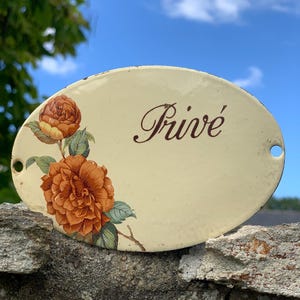 Emaille Prive Plakette Privat Französisches Dekor