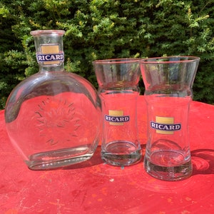Ricard Water Carafe and Glass Set ,Pastis Aperitifs
