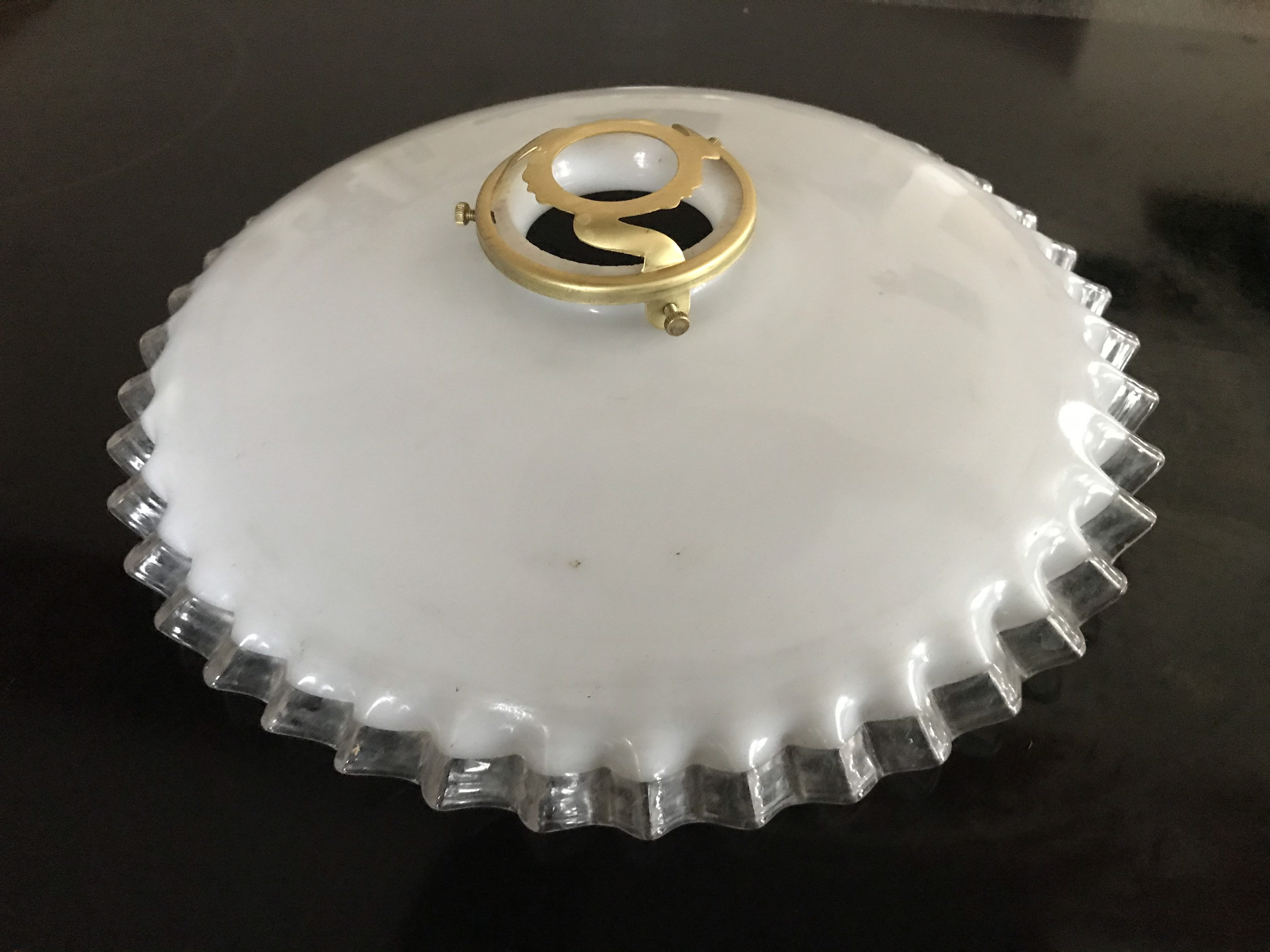 Weißer Deckenanhänger Schirm aus weißem Opalglas mit | Etsy