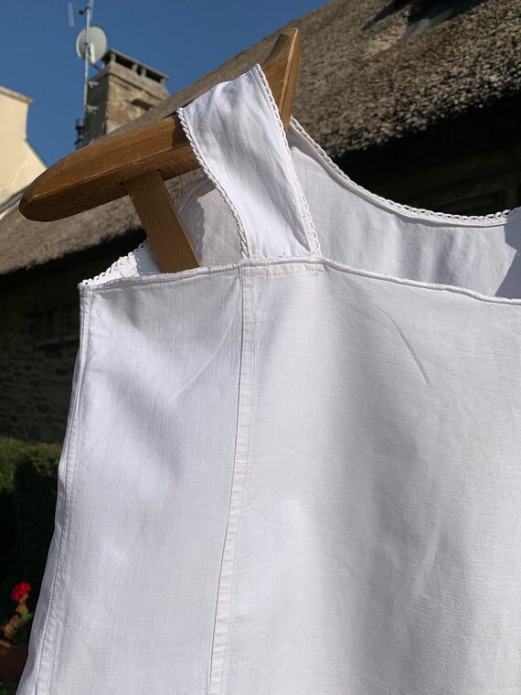 Antique French Cotton Slip Undergarment Re-enactm… - image 3
