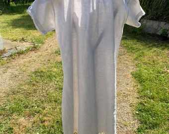 Antique French Linen Smock French Farmer, Peasant, Re