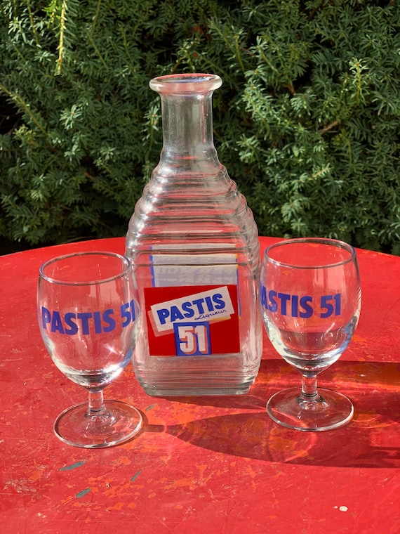 Pastis Pernod Carafe Glass Set Aperitif Glass Water Carafe, French