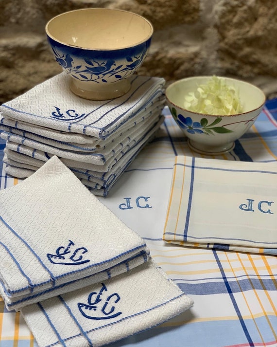 French Napkin Serviettes Torchons Cuisine , French Linen, French Kitchen 