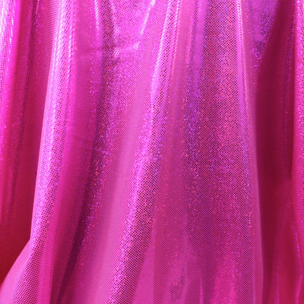 Pink Hologram Spandex 4-way stretch by yard/ Fabric Store / Cut Fabric / Fast Shipping / Holographic Fabric