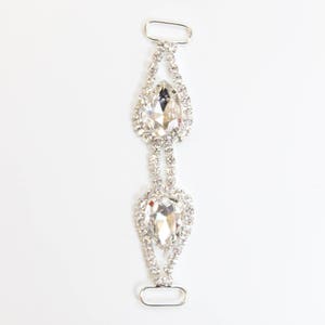 Teardrops Close up Connector Set of 2 / Ready to Ship / Bikini Strap / Costume Connector / Bra Connector / Crystal Bikini / Crystal Strap