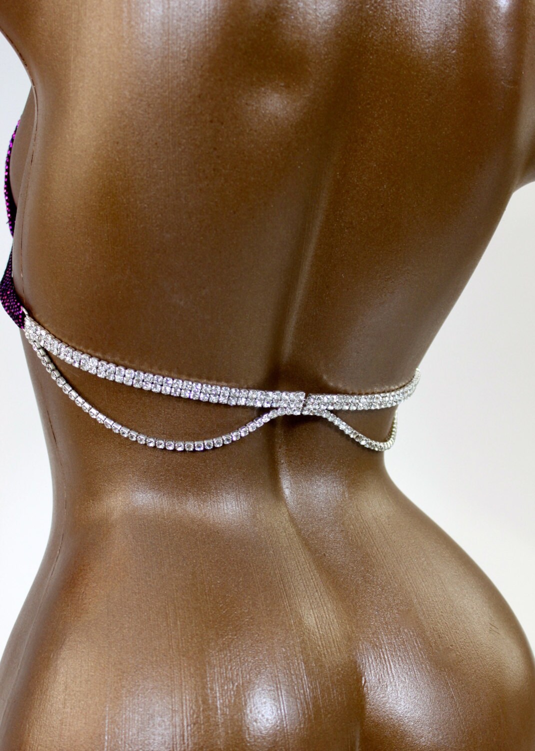 Rhinestone bra straps Dual-Chain Decorative Bra Straps Bling Crystal  Rhinestone Adjustable Removable Fancy Bra Strap Replacement For Bra Tops  Dress (Heart) 