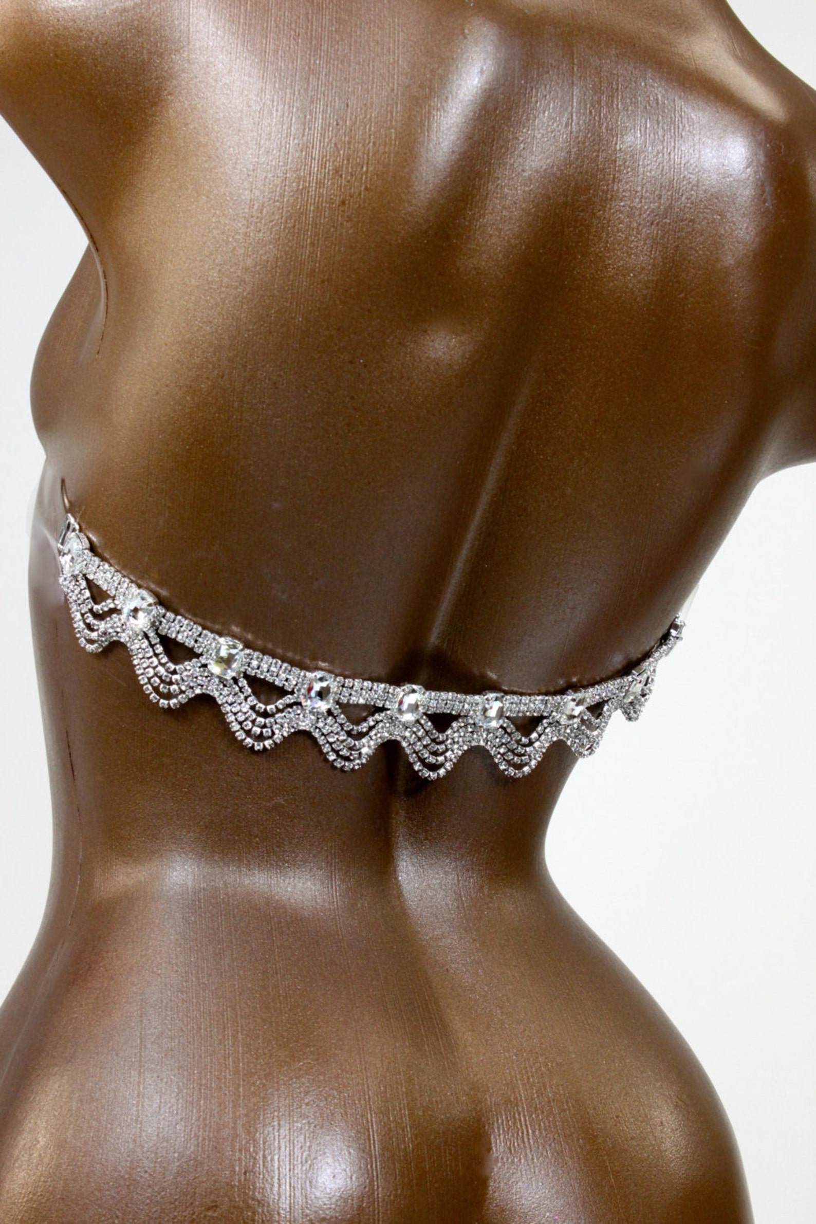 Rhinestone Waves Bra Back Connector/ Back Strap / Sewing Etsy
