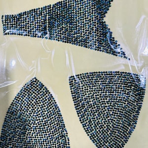Bikini Strass Transfer / Emerald & Emerald AB Strass sjabloon voor Bikini/DIY Crystal Bikini