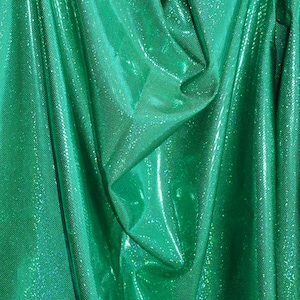 Green Hologram Spandex 4-way stretch by yard / Fabric Store / Cut Fabric / Fast Shipping / Holographic Fabric