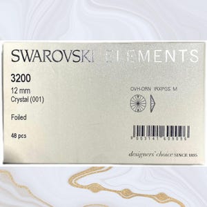 12mm Swarovski Elements Crystals - 48pcs Pack - Rivoli Crystal (001) - Foiled Rhinestones for Jewelry & Crafts