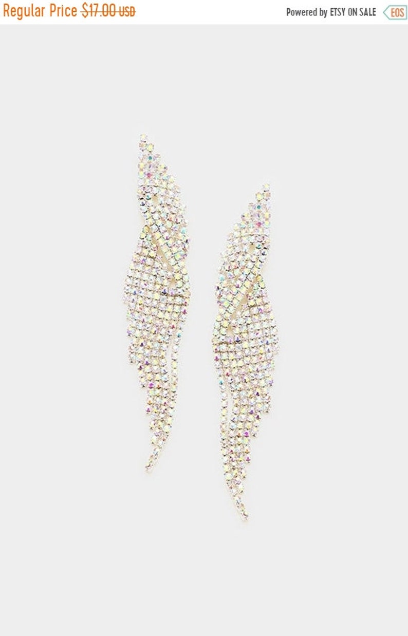 ON SALE Crystal AB Twist Earrings