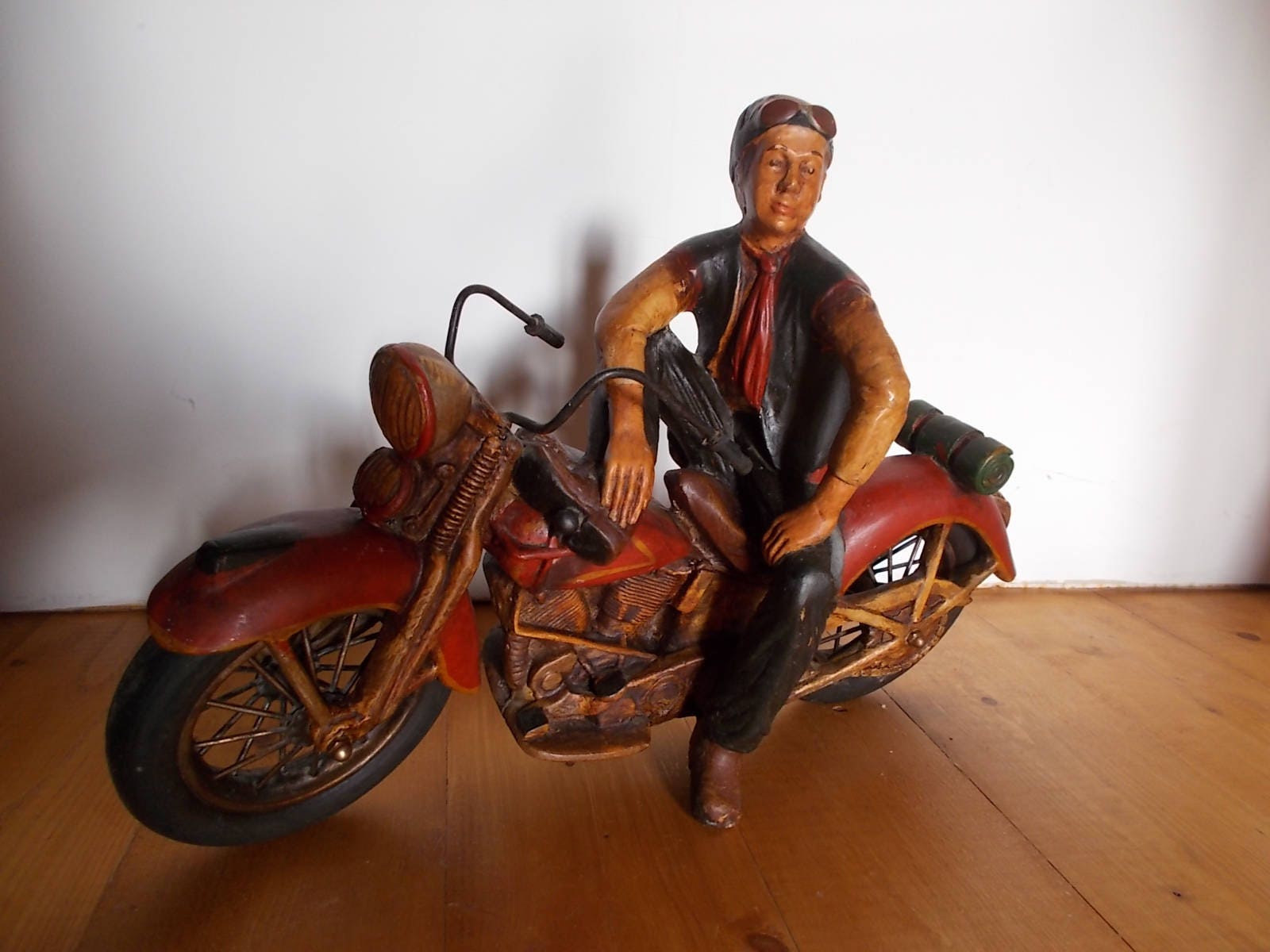 Harley Davidson Vintage Motorcycle Sculpture / Statue